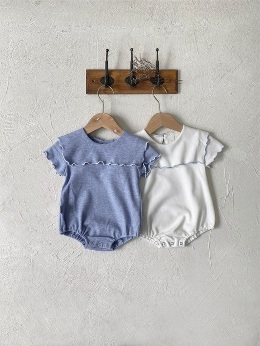 Summer Arrival Baby Girls Short Sleeves Plain Bodysuit