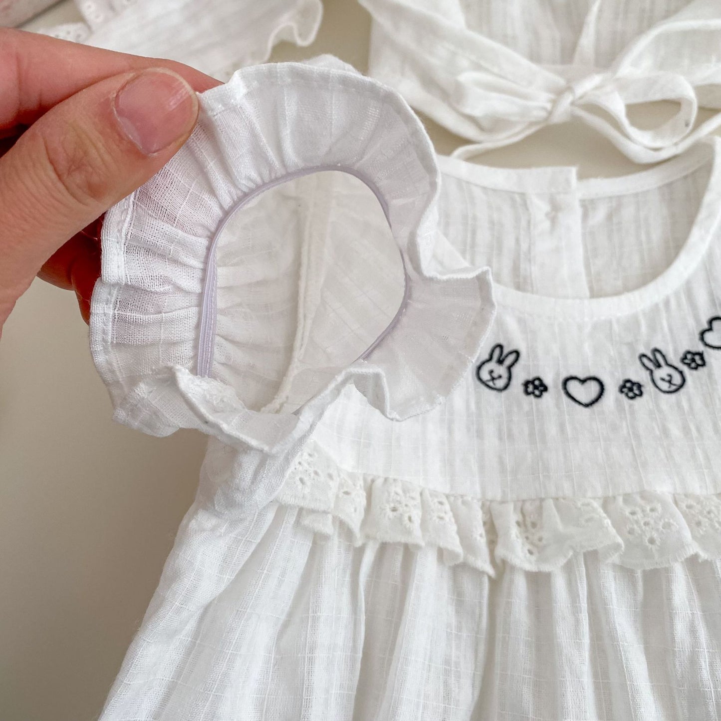 Summer Arrival Baby Girls Short Sleeves Embroidered Pattern Bodysuit with Hat, MyKids-USA®, Baby & Children's One-Pieces, MyKids-USA -  -  -  -  -  -  - .