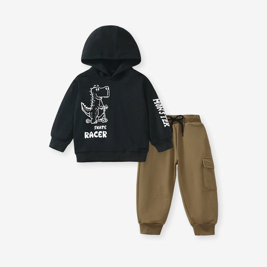 High Quality Spring And Autumn Boys Dinosaur And Letter Pattern Long Sleeves Top Pullover Hoodie And Pants Clothing Set, MyKids-USA®, Baby & Toddler Outfits, MyKids-USA -  -  -  -  -  -  - .