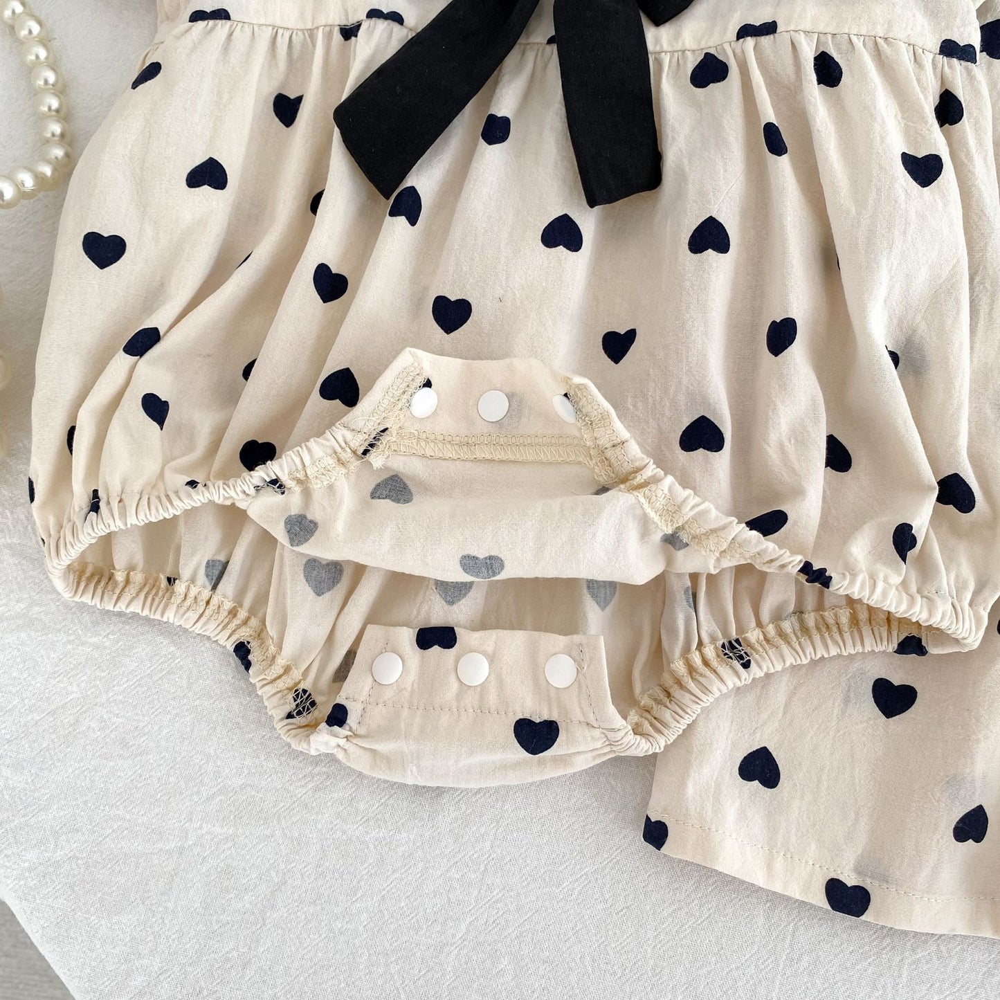 Summer Girls Cute Hearts Pattern Square Neck Onesies and Dress – Princess Sister Matching Set, MyKids-USA®, Baby & Toddler Outfits, MyKids-USA -  -  -  -  -  -  - .