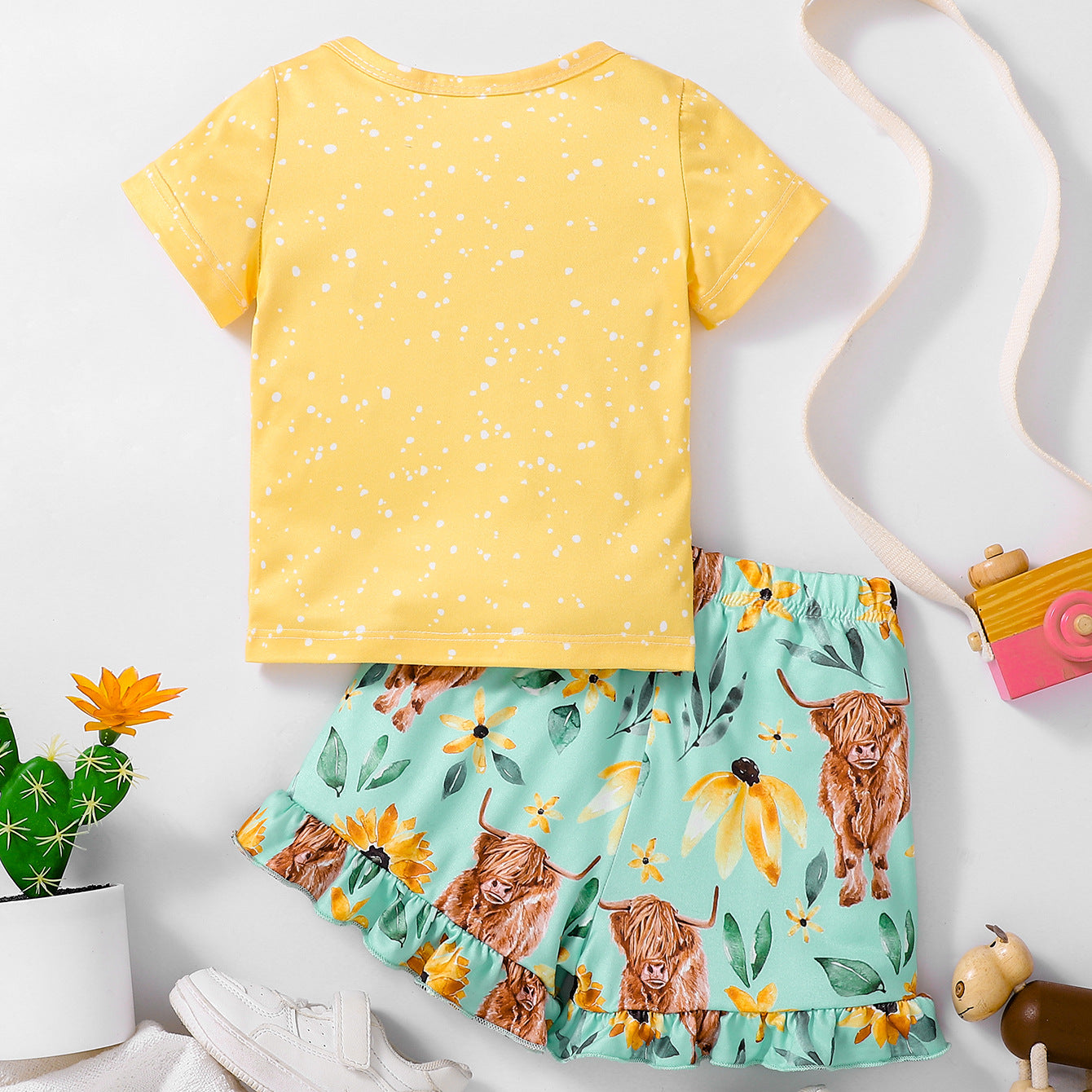 Arrival Summer Baby Kids Girls Short Sleeves Cartoon T-Shirt and Floral Shorts Clothing Set, MyKids-USA®, Baby & Children's Outfits, MyKids-USA -  -  -  -  -  -  - .