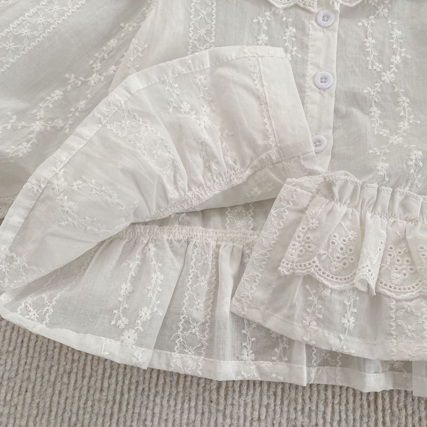 MyKids-USA® Arrival Autumn Baby Kids Girls Long Sleeves Flowers Pattern Embroidered Shirt