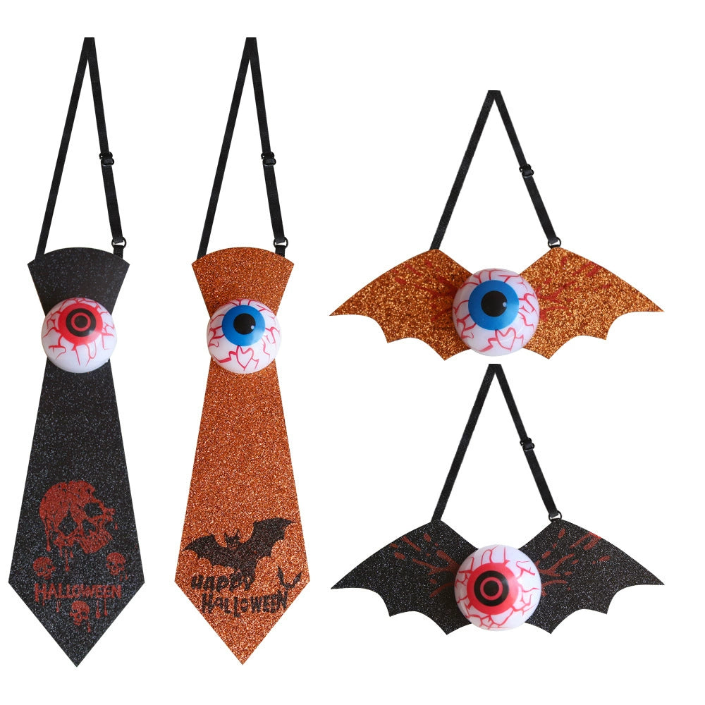 Halloween Glow-in-the-Dark Eyeball and Bat-Themed Tie – Kids Costume Accessory, MyKids-USA®, Costume Accessories, MyKids-USA -  -  -  -  -  -  - .