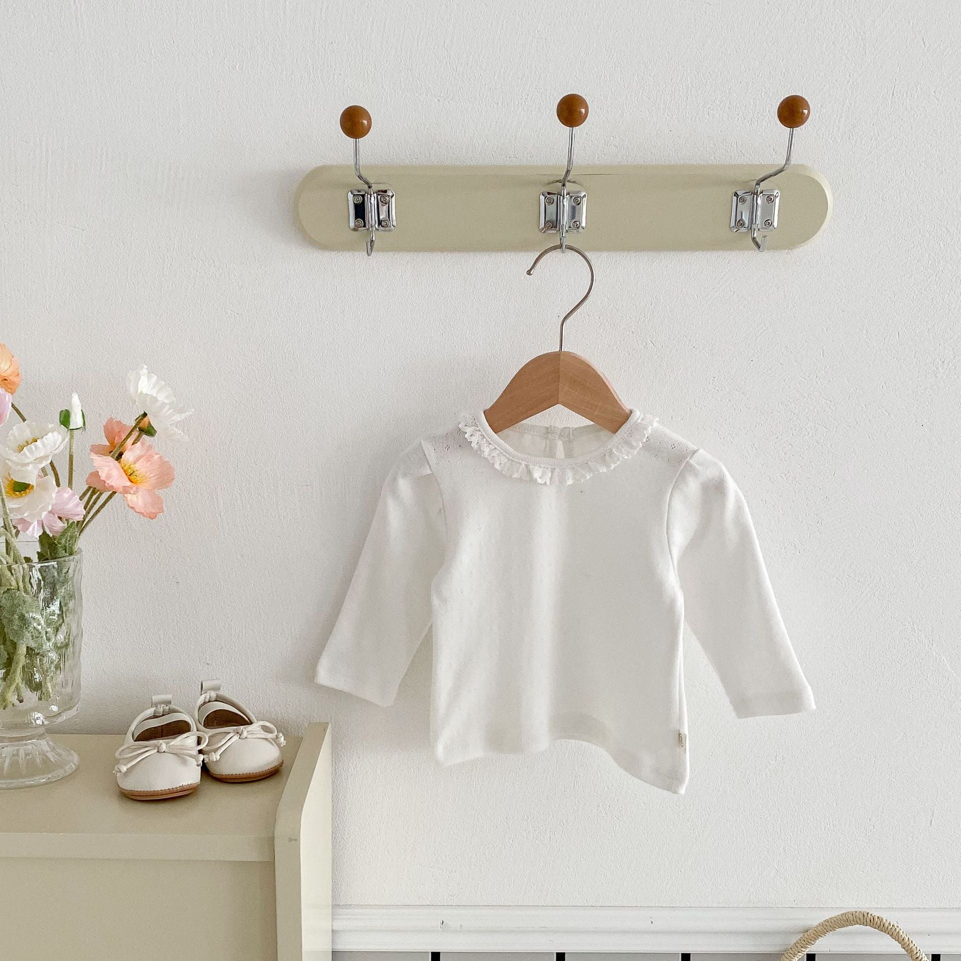 Autumn Arrival Baby Girls Hollow-out Pattern Long Sleeves Top with Collar, MyKids-USA®, Baby & Toddler Tops, MyKids-USA -  -  -  -  -  -  - 