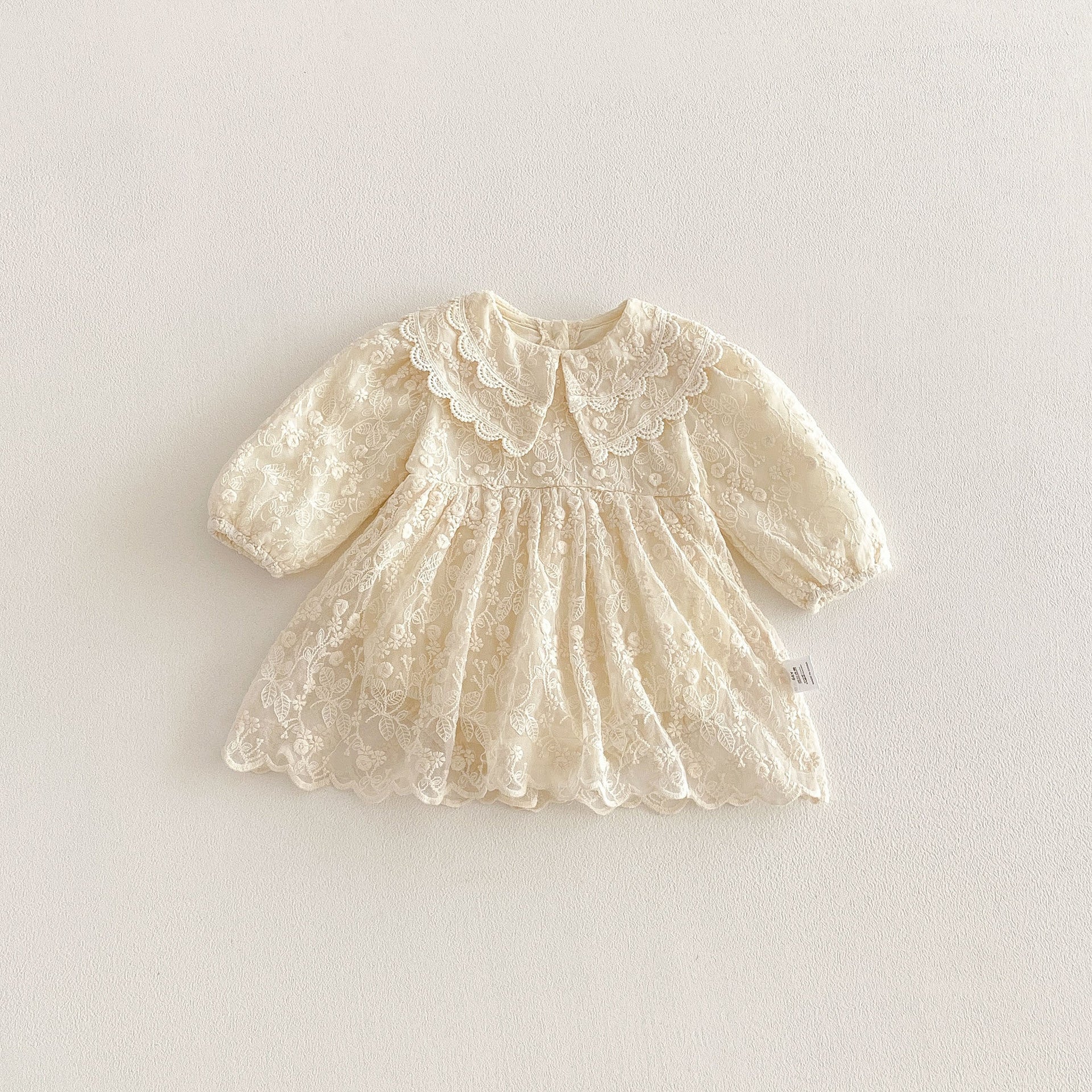 Spring Arrival Baby Girls Long Sleeves Tulle Decorated Flowers Pattern Bodysuit, MyKids-USA®, Bodysuits, MyKids-USA - Size/Age - 66 (3-6M) - Color - Apricot -  -  - TR2601232146-A.