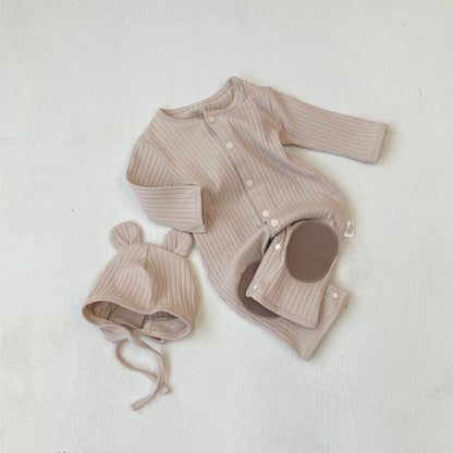 Arrival Winter and Autumn Baby Unisex Color Patchwork Long Sleeves Single Breasted Rompers with Hat, MyKids-USA®, Bodysuits, MyKids-USA - Size/Age - 66 (3-6M) - Color - Apricot -  -  - TR2601071116-A.