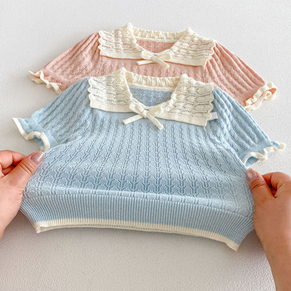 Arrival Summer Baby Kids Girls Hollow-Out Pattern Color Patchwork Top, MyKids-USA®, Baby & Children's Tops, MyKids-USA -  -  -  -  -  -  - .
