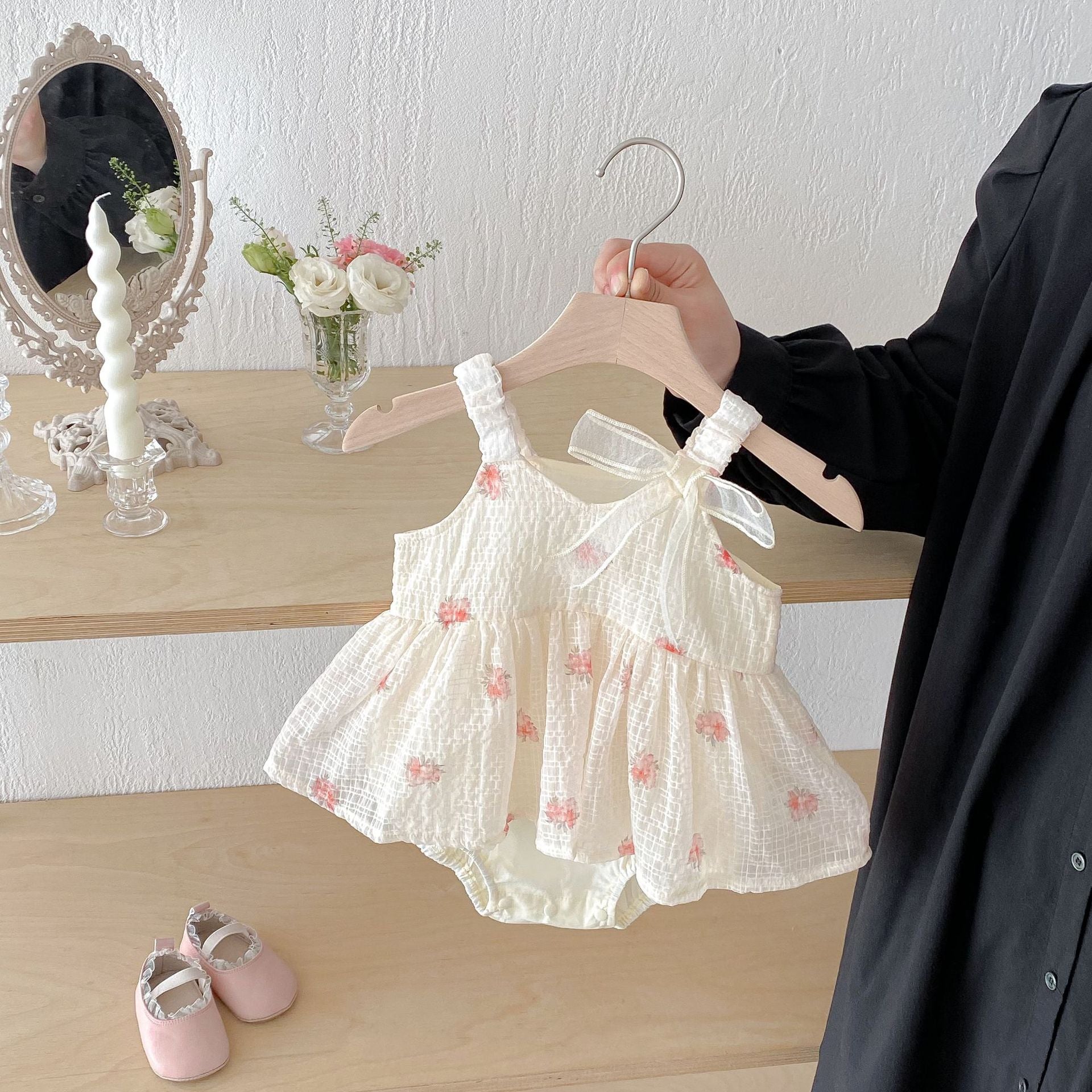 Summer Arrival Baby Girls Cute Sleeveless Plaid Dress Design Strap Onesies, MyKids-USA®, Baby One-Pieces, MyKids-USA - Size/Age - 66 (3-6M) - Color - Apricot -  -  - TR2505102217-A