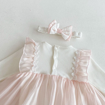 Summer and Spring Arrival Baby Kids Girls Color Patchwork Long Sleeves/Short Sleeves Cute Onesies Dress