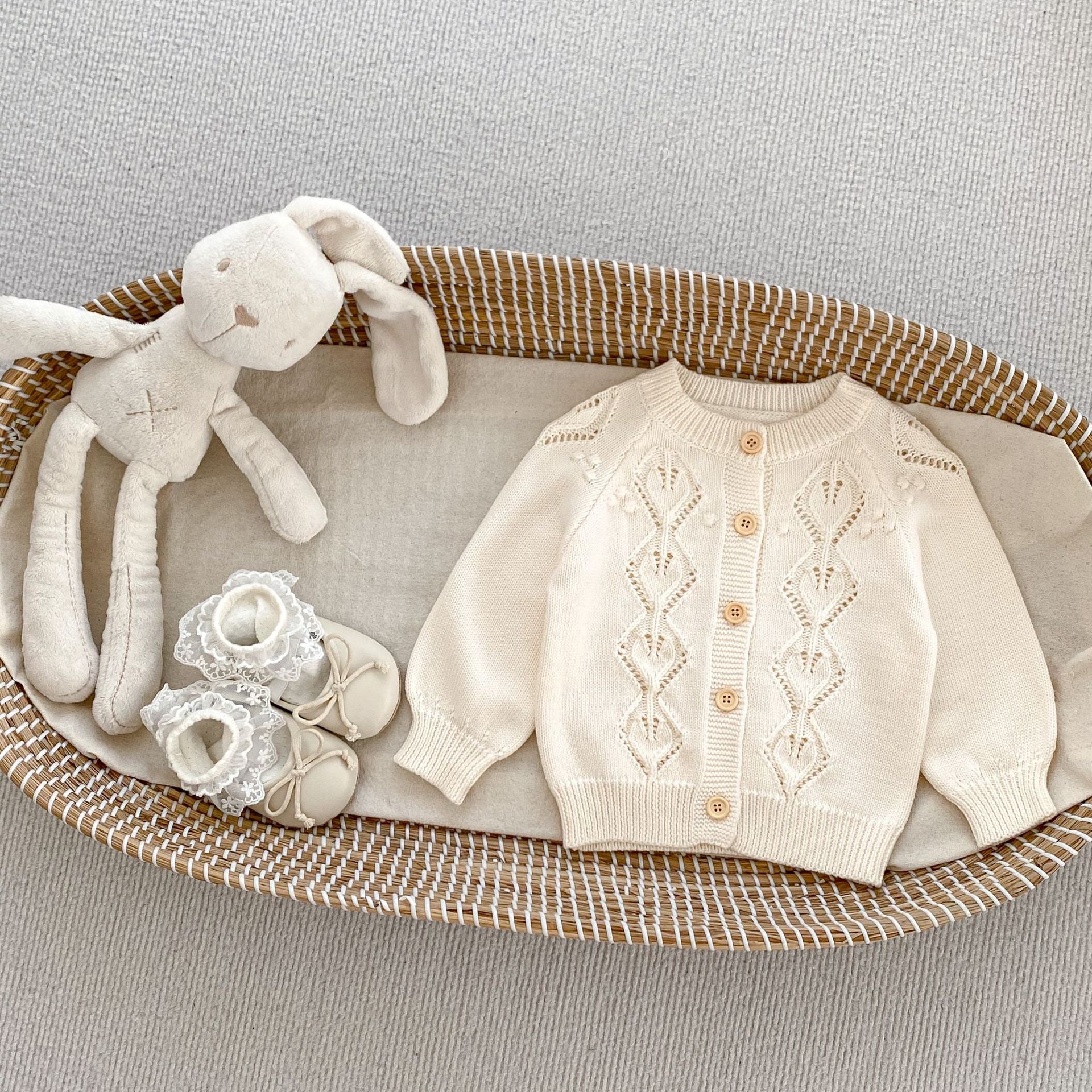 Arrival Autumn Baby Girls Geometric Hollow-out Pattern Long Sleeves Cardigan and Strap Onesies – Knitted Clothing Set, MyKids-USA®, Baby & Toddler Outfits, MyKids-USA - Size/Age - 66 (3-6M) - Color - Apricot -  -  - TR2408100946-A