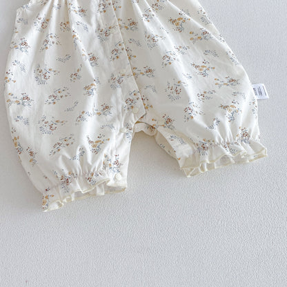 Design Summer Baby Kids Girls Fly Sleeves Floral Pattern Rompers