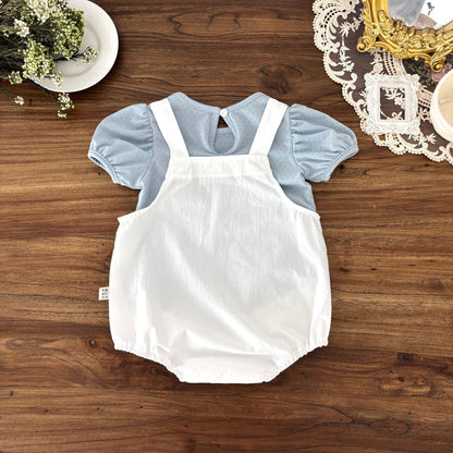 Summer Hot Selling Baby Kids Unisex Sleeveless White Strap Onesies Overalls and Blue T-Shirt Clothing Set, MyKids-USA®, Baby & Toddler Outfits, MyKids-USA -  -  -  -  -  -  - 