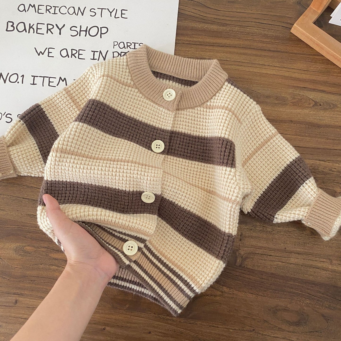 Autumn and Winter New Arrival Baby Kids Unisex Long Sleeves Striped Pattern Crew Neck Knitted Cardigan and Pants Clothing Sets, MyKids-USA®, Baby & Toddler Outfits, MyKids-USA -  -  -  -  -  -  - 