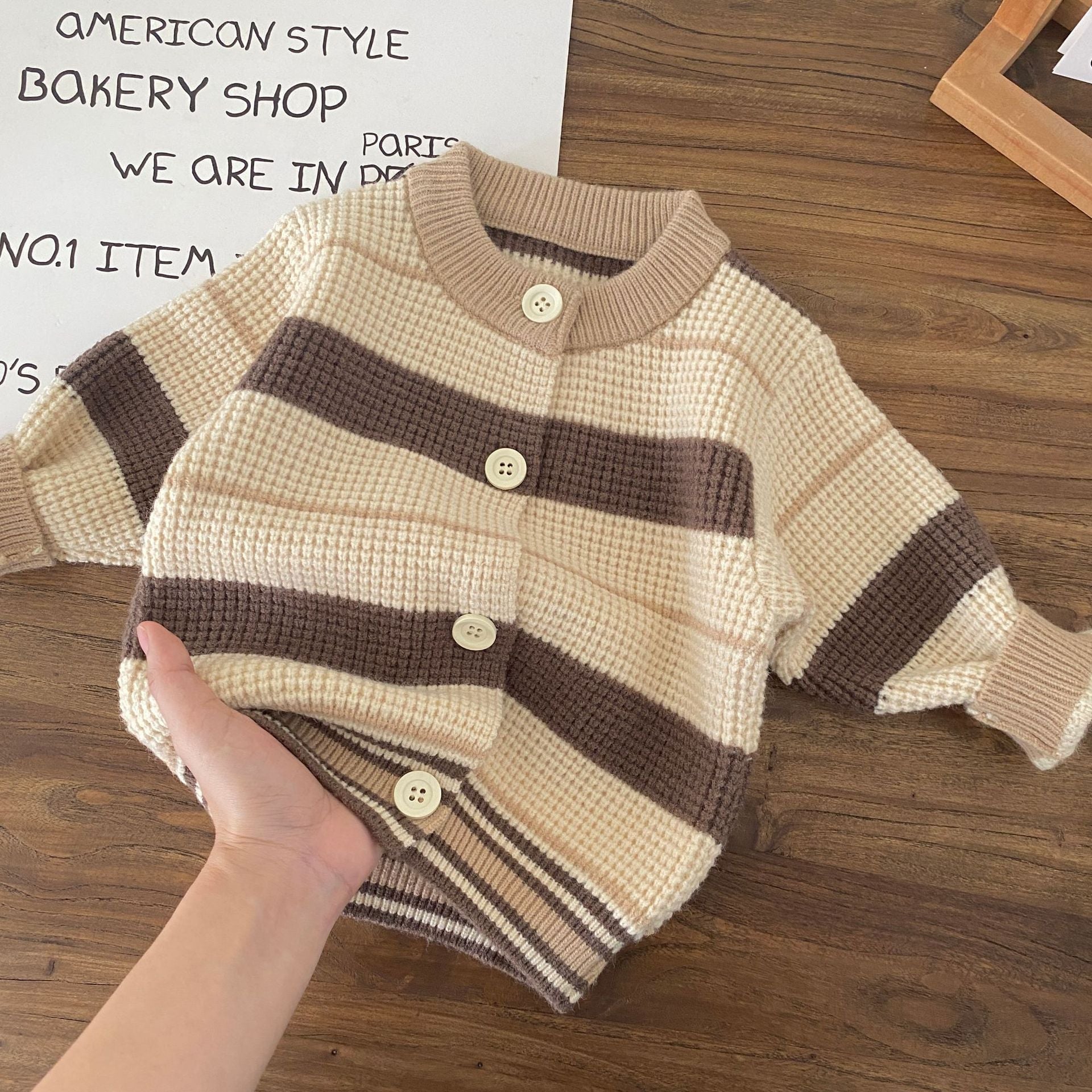 Autumn and Winter New Arrival Baby Kids Unisex Long Sleeves Striped Pattern Crew Neck Knitted Cardigan and Pants Clothing Sets, MyKids-USA®, Baby & Toddler Outfits, MyKids-USA -  -  -  -  -  -  - 