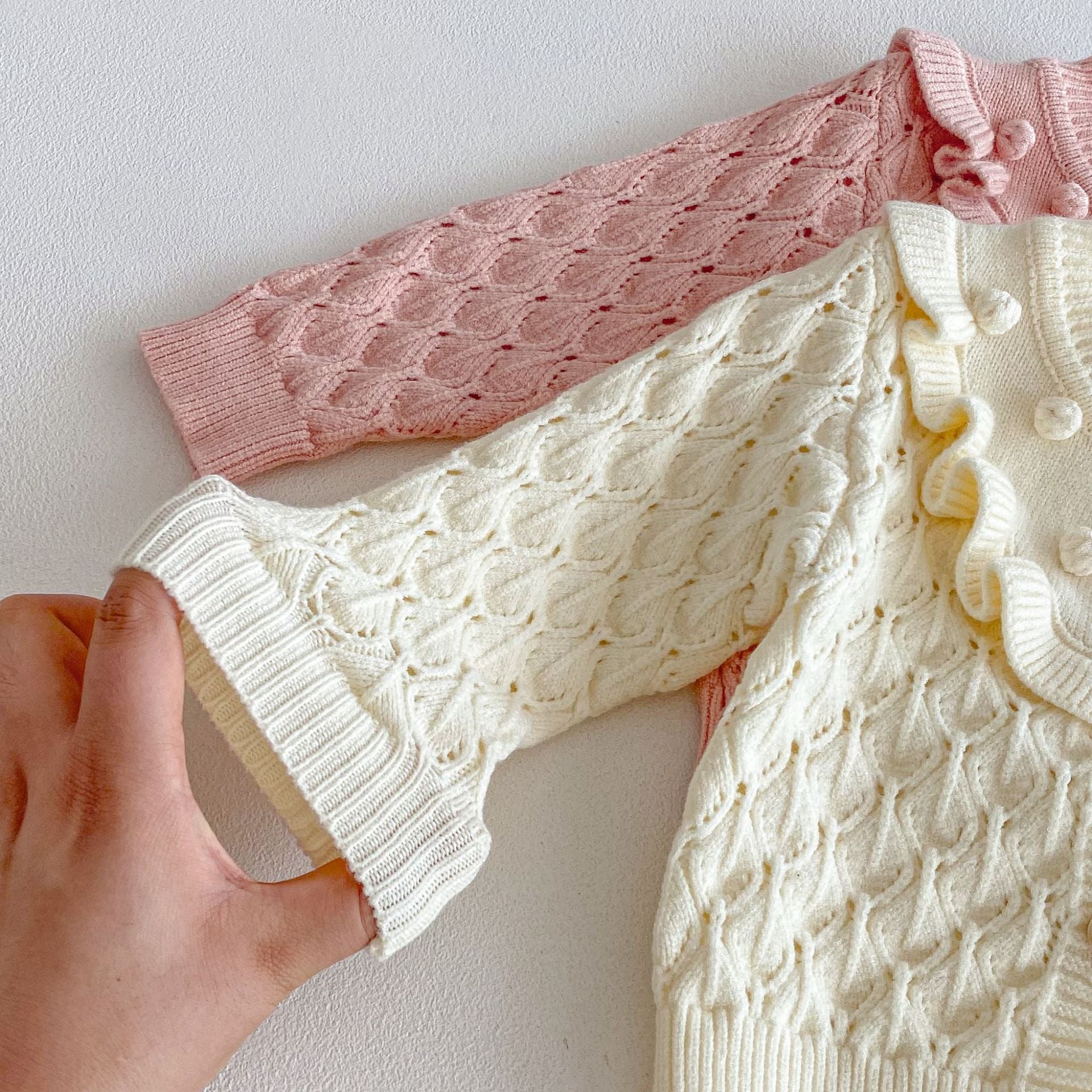 Winter and Autumn Baby Kids Girls Geometric Jacquard Pattern Long Sleeves Cardigan and Sleeveless Onesies 2-piece Knitted Clothing Set, MyKids-USA®, Baby & Toddler Outfits, MyKids-USA -  -  -  -  -  -  - 