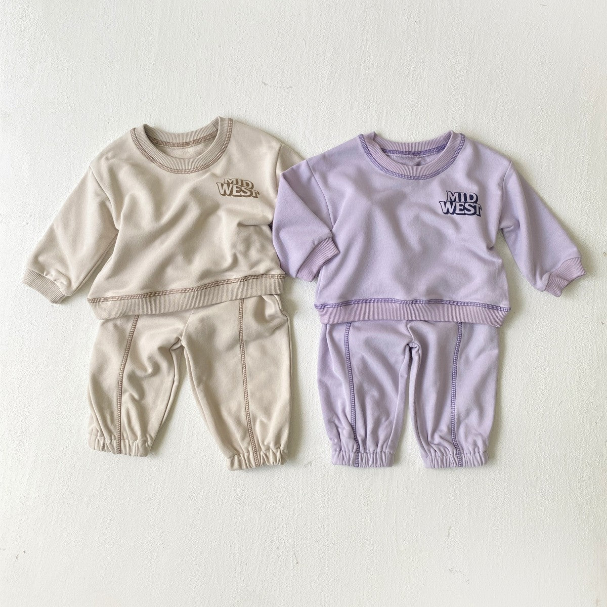 MyKids-USA® Autumn Baby Kids Unisex Long Sleeves Letters Pattern Pullover and Plain Pants Clothing Set