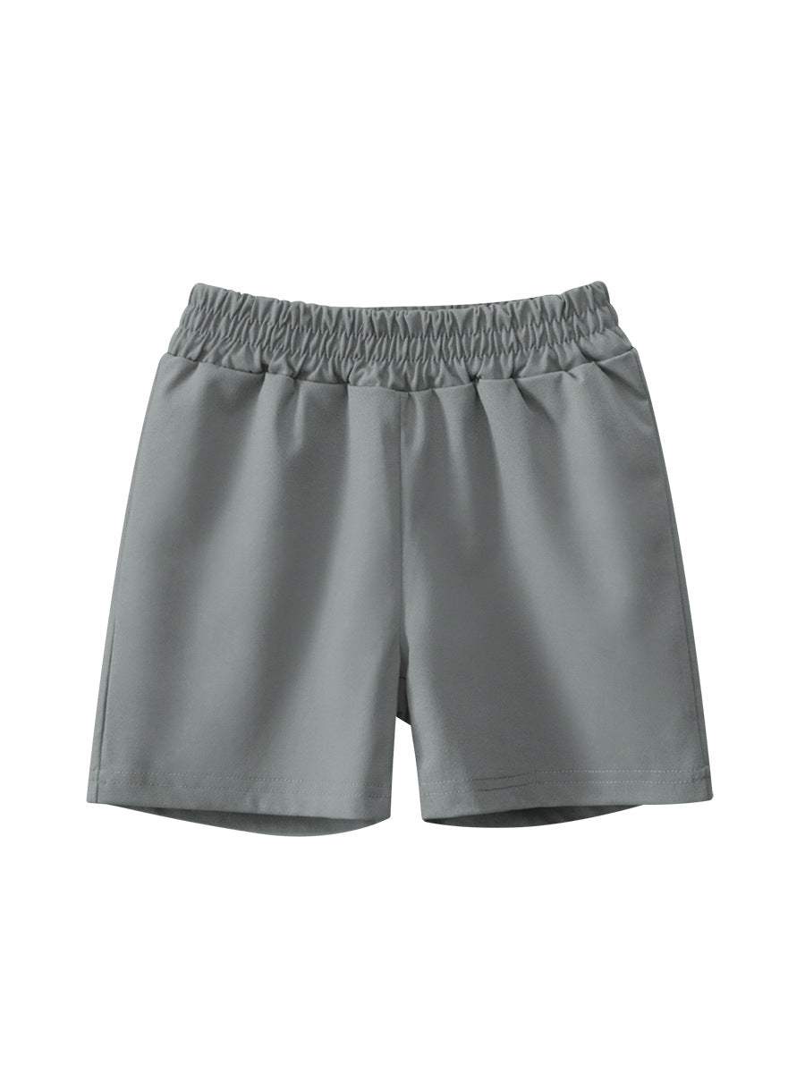 Summer Arrival Boys Casual Style Solid Color Shorts, MyKids-USA®, Shorts, MyKids-USA - Size/Age - 90 (12-24M) - Color - Grey -  -  - TR2505091945-B