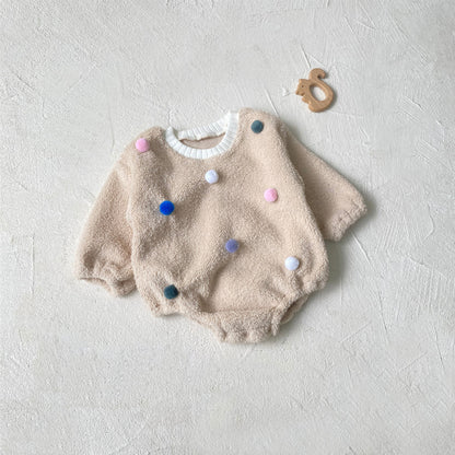 Winter and Spring Arrival Baby Unisex Fluffy Long Sleeves Colorful Balls Pattern Bodysuit, MyKids-USA®, Baby One-Pieces, MyKids-USA - Size/Age - 66 (3-6M) - Color - Apricot -  -  - TR2601142247-A.