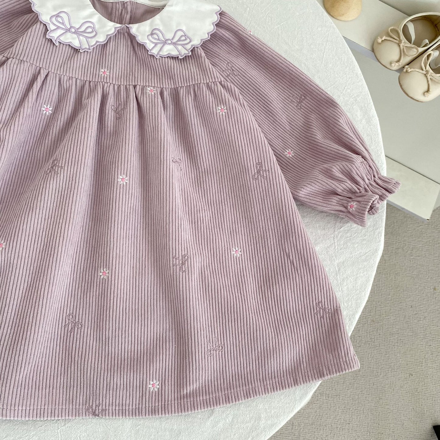 MyKids-USA® Autumn Embroidery Pattern Baby Kids Girls Princess Long Sleeves Dress
