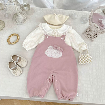 Spring and Autumn Baby Kids Girls Geometric Pattern Long Sleeves Warm Top and Sleeveless Rompers Overalls, MyKids-USA®, Baby & Toddler Outfits, MyKids-USA -  -  -  -  -  -  - 