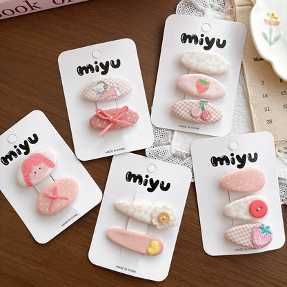 Collection of Cartoon and Flowers Pattern Hair Clips