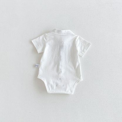 Summer Arrival Baby Boys Short Sleeves Turn-down Collar Striped Pattern Bodysuit, MyKids-USA®, Baby & Children's One-Pieces, MyKids-USA -  -  -  -  -  -  - .