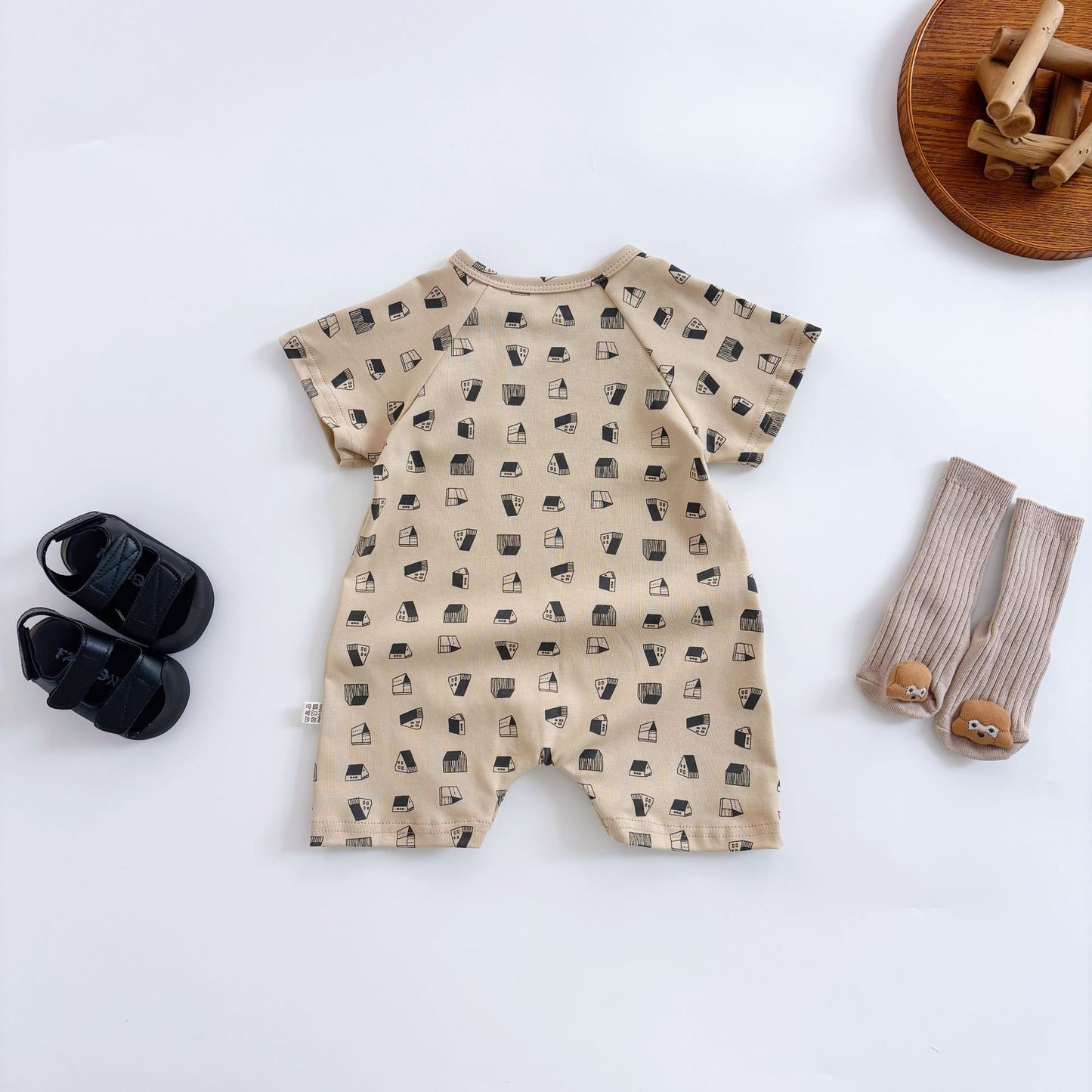 Summer Arrival Baby Unisex Geometric Pattern Short Sleeves Rompers, MyKids-USA®, Baby One-Pieces, MyKids-USA -  -  -  -  -  -  - 
