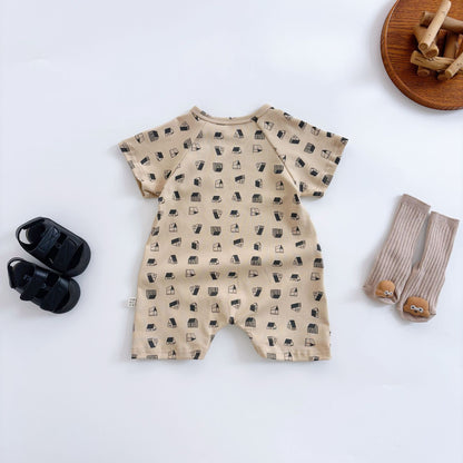 Summer Arrival Baby Unisex Geometric Pattern Short Sleeves Rompers, MyKids-USA®, Baby One-Pieces, MyKids-USA -  -  -  -  -  -  - 
