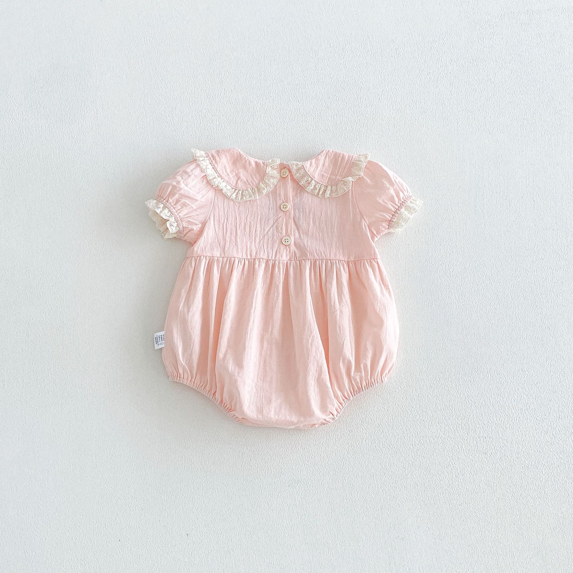 Summer Arrival Baby Girls Short Sleeves Embroidery Pattern Lace Trim Bodysuit, MyKids-USA®, Baby & Children's One-Pieces, MyKids-USA -  -  -  -  -  -  - .