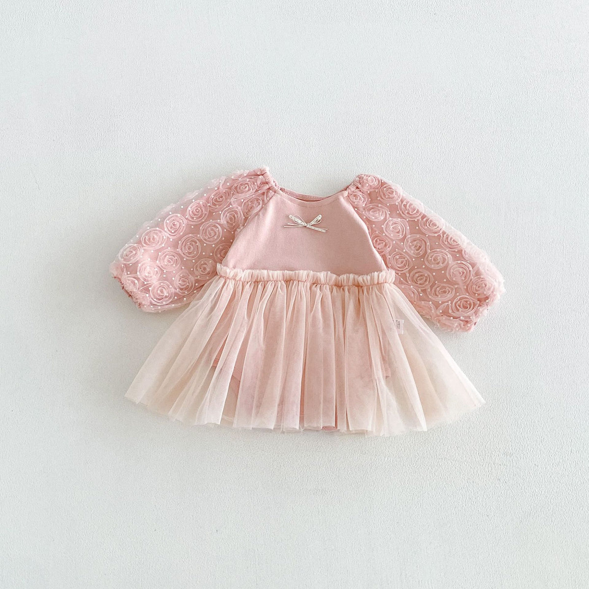 MyKids-USA® Autumn Arrival Baby Girls Long Sleeves Cute Tulle Patchwork Bodysuit Dress