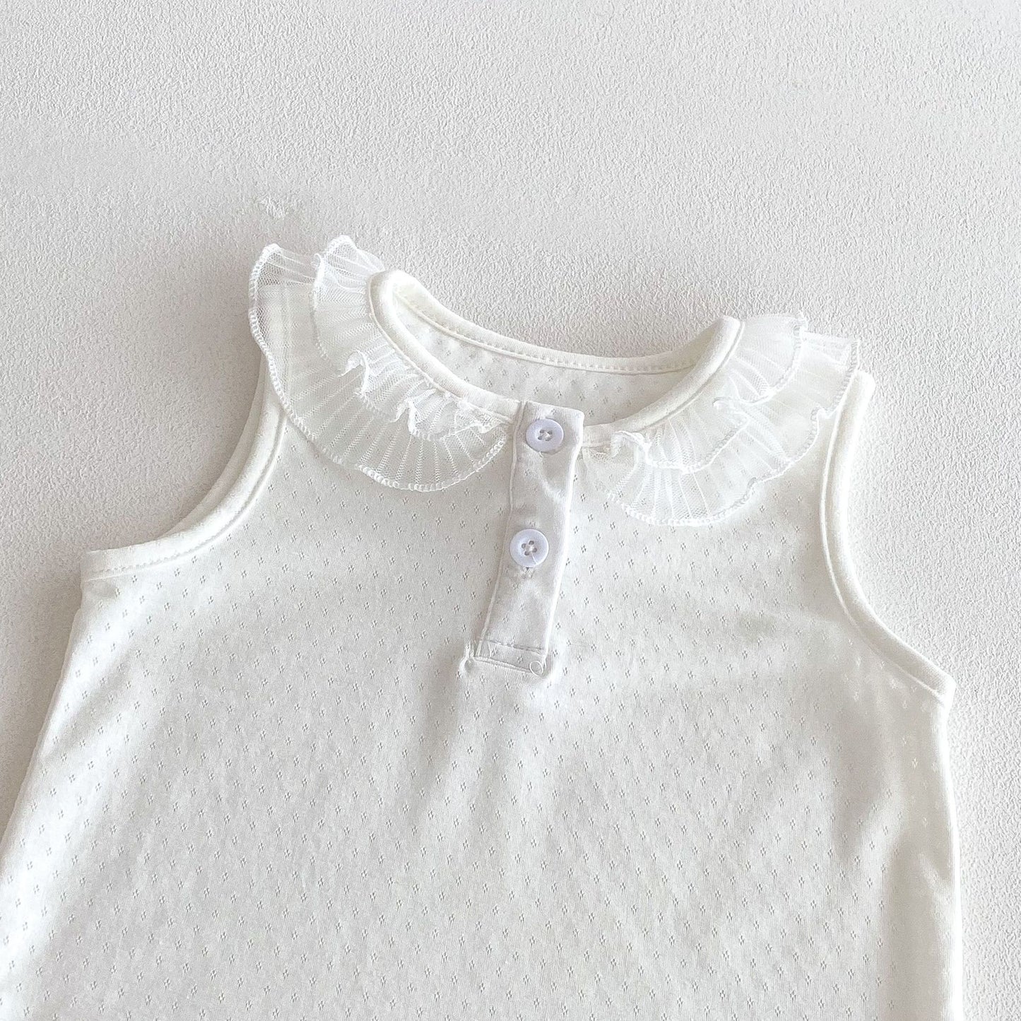 Summer Arrival Baby Girls Sleeveless Cute Hollow Out Vest with Lace Collar, MyKids-USA®, Baby & Toddler Tops, MyKids-USA -  -  -  -  -  -  - 