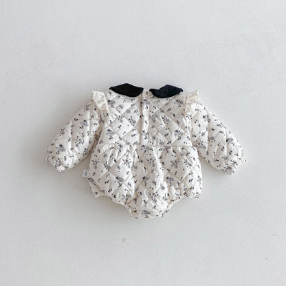 Winter Arrival Baby Girls Long Sleeves Floral Pattern Fleece-Lined Bodysuit, MyKids-USA®, Bodysuits, MyKids-USA -  -  -  -  -  -  - .