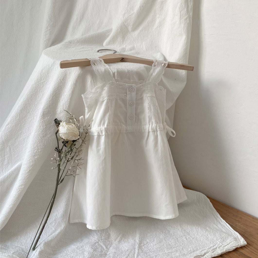 Summer Arrival Baby Girls Sleeveless Lace Strap Dress