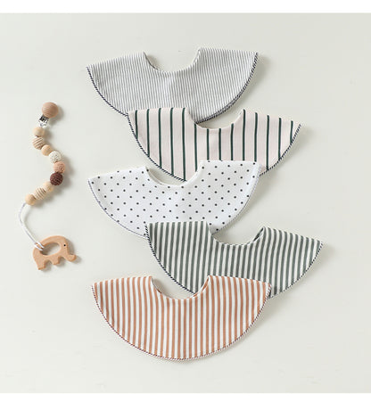 Adorable Striped Pattern Snap-on Round Shaped Bib, MyKids-USA®, Bibs, MyKids-USA -  -  -  -  -  -  - .