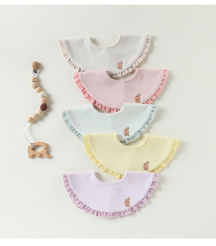 Adorable Ruffle Plaid Pattern Snap-on Bib, MyKids-USA®, Bibs, MyKids-USA -  -  -  -  -  -  - .