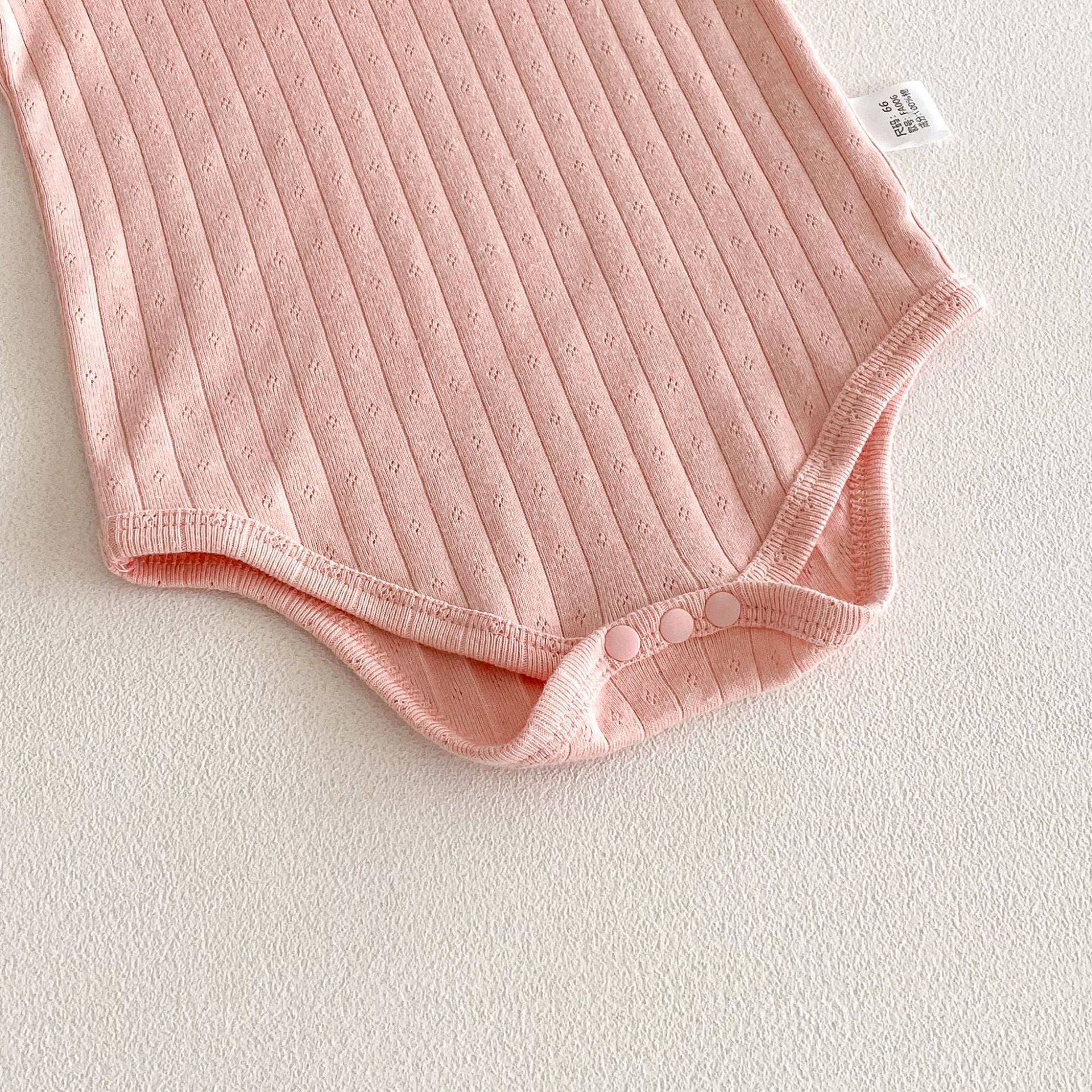 Summer Arrival Baby Girls Short Sleeves Solid Color Hollow-out Pattern Bodysuit with Collar, MyKids-USA®, Bodysuits, MyKids-USA -  -  -  -  -  -  - .