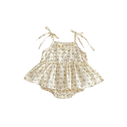 Summer Arrival Baby Girls Cute Sleeveless Floral Pattern Dress Design Strap Onesies, MyKids-USA®, Baby One-Pieces, MyKids-USA - Size/Age - 66 (3-6M) - Color - Apricot -  -  - TR2505062156-B