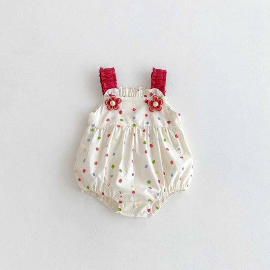 Summer Arrival Baby Girls Cute Sleeveless Colorful Dots Pattern Strap Onesies, MyKids-USA®, Baby One-Pieces, MyKids-USA - Size/Age - 66 (3-6M) - Color - Colorful -  -  - TR2506101821-A
