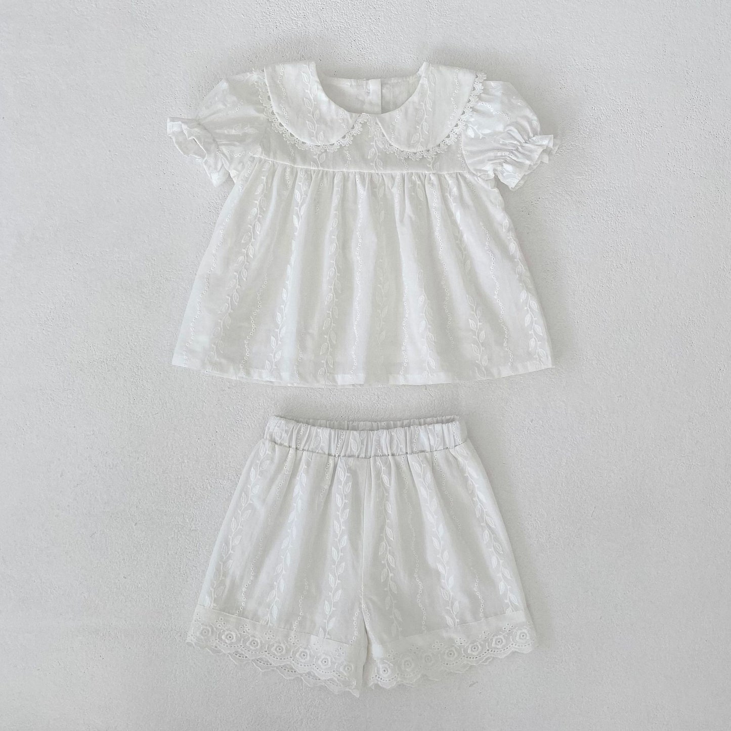 Arrival Summer Flowers Pattern Embroidered Baby Kids Girls Onesies and Clothing Sets – Princess Sister Matching Set, MyKids-USA®, Baby & Children's Outfits, MyKids-USA - Size/Age - 66 (3-6M) - Color - White -  -  - TR2605202255-B.