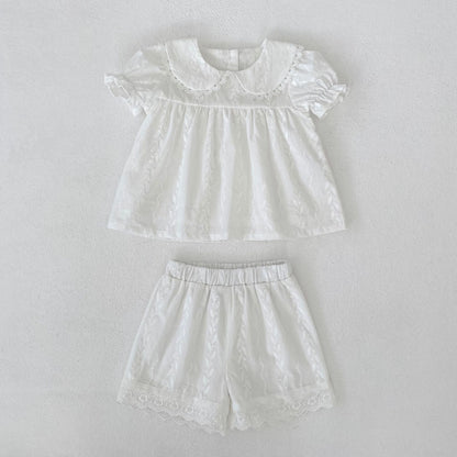 Arrival Summer Flowers Pattern Embroidered Baby Kids Girls Onesies and Clothing Sets – Princess Sister Matching Set, MyKids-USA®, Baby & Children's Outfits, MyKids-USA - Size/Age - 66 (3-6M) - Color - White -  -  - TR2605202255-B.