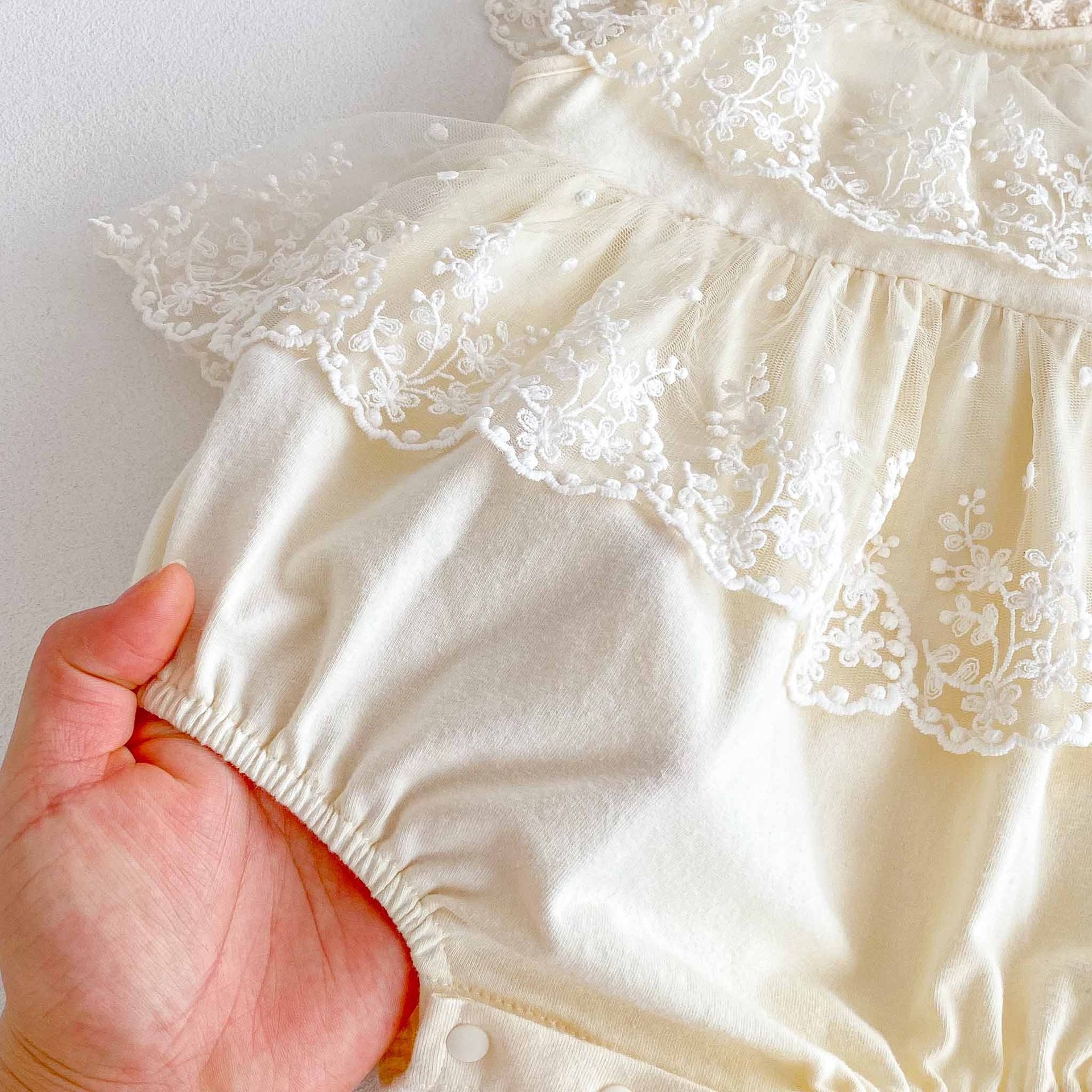 Summer Arrival Baby Girls Cute Floral Pattern Embroidered Tulle Patchwork Sleeveless Onesies, MyKids-USA®, Baby One-Pieces, MyKids-USA -  -  -  -  -  -  - 