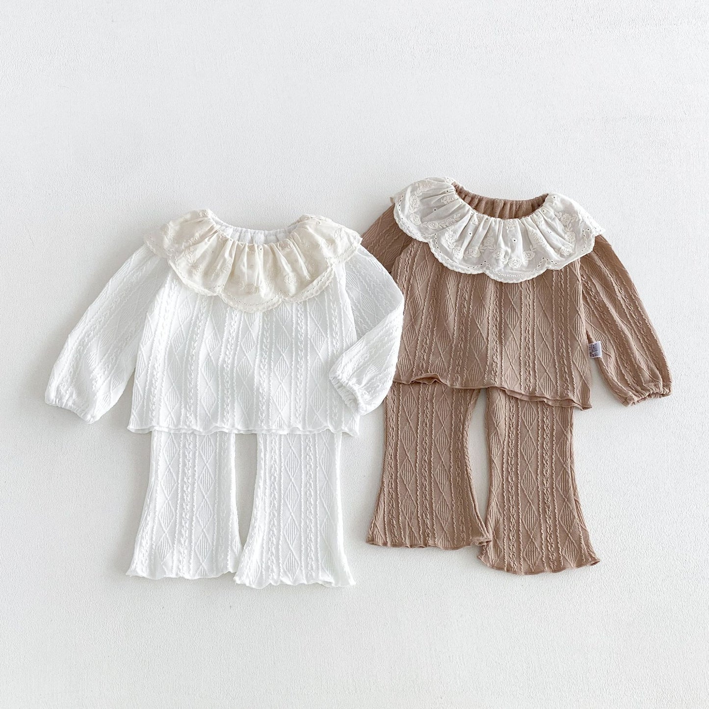 MyKids-USA® Hot Selling Autumn Baby Kids Girls Long Sleeves Geometric and Flowers Pattern Top with Pants Set