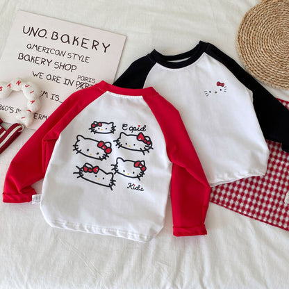 Autumn and Spring Arrival Baby Kids Girls Long Sleeves Cartoon Pattern Color Patchwork Top, MyKids-USA®, Shirts, MyKids-USA -  -  -  -  -  -  - .