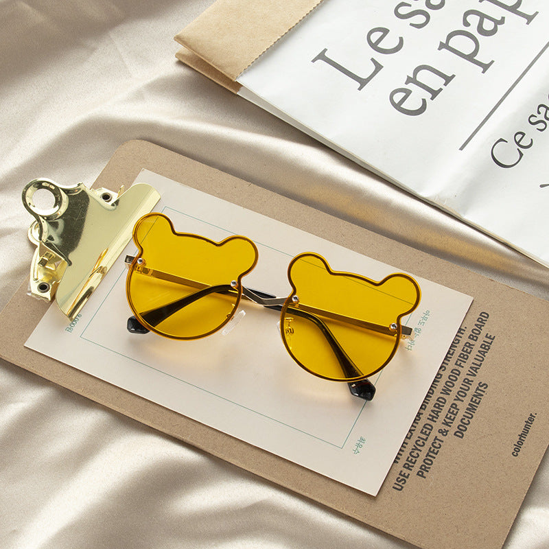 Girls Colorful Lenses Cartoon Frame Shape Fashion Sunglasses, MyKids-USA®, Sunglasses, MyKids-USA - Size/Age - Average Size (0-12Y) - Color - Yellow -  -  - JM2204292407-E