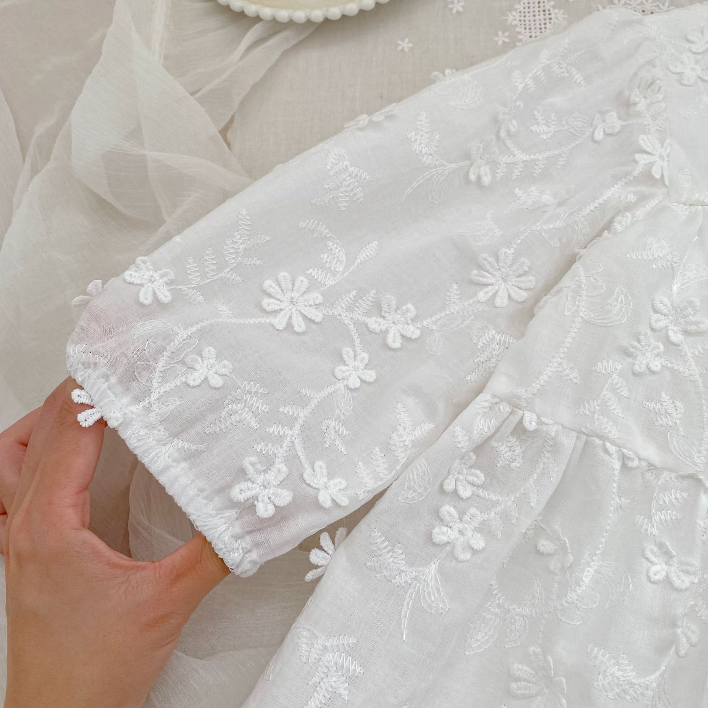 Arrival Spring and Autumn Flowers Pattern Baby Kids Girls Solid Color Onesies and Dress – Princess Sister Matching Set