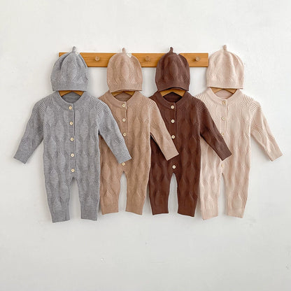 Autumn and Spring Arrival Unisex Baby’s Solid Color Geometric Pattern Knitted Rompers, MyKids-USA®, Baby One-Pieces, MyKids-USA -  -  -  -  -  -  - 