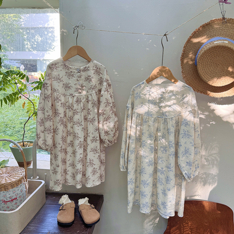 Arrival Autumn Girls Cute Flowers Pattern Long Sleeves Crew Neck Casual Loose Dress, MyKids-USA®, Baby & Toddler Dresses, MyKids-USA -  -  -  -  -  -  - 