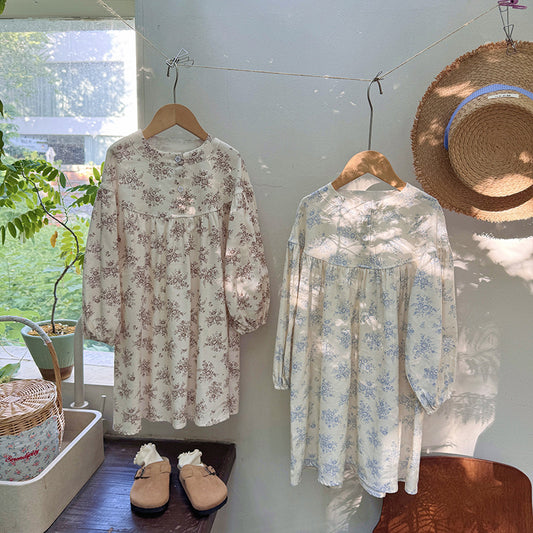 Arrival Autumn Girls Cute Flowers Pattern Long Sleeves Crew Neck Casual Loose Dress, MyKids-USA®, Baby & Toddler Dresses, MyKids-USA -  -  -  -  -  -  - 