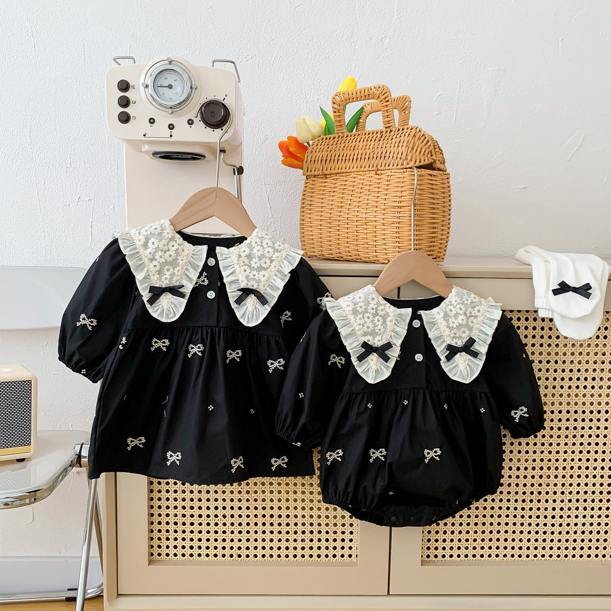 Autumn Arrival Baby Girls Butterfly-bows and Flowers Pattern Long-sleeved Onesies and Dress – Princess Sister Matching Set, MyKids-USA®, Baby & Toddler Dresses, MyKids-USA -  -  -  -  -  -  - 