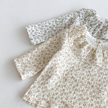 Spring and Autumn Baby Kids Girls Floral Long Sleeves Top and Plain Sleeveless Overalls Clothing Set, MyKids-USA®, Baby & Toddler Outfits, MyKids-USA -  -  -  -  -  -  - 